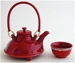 Red China Tea Set